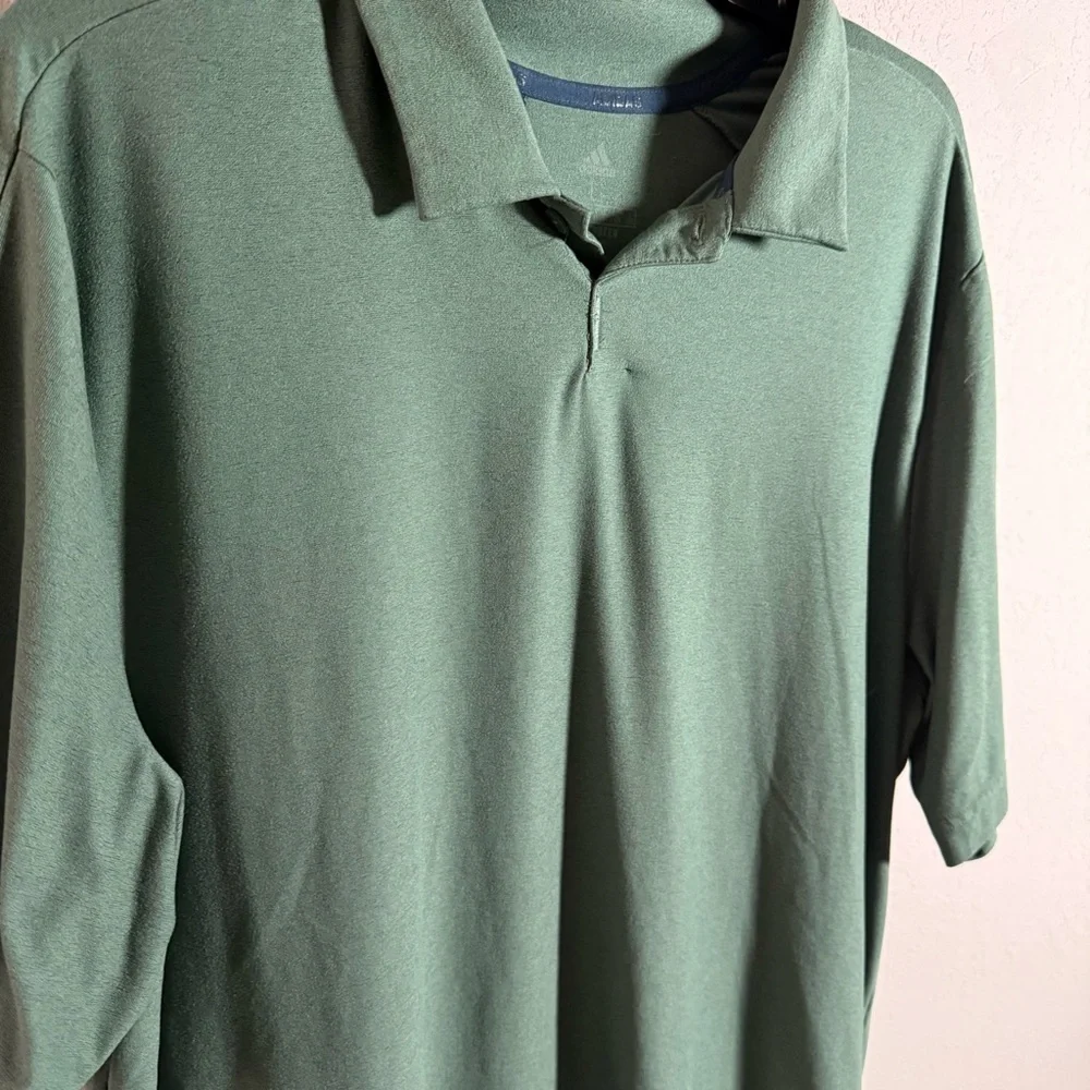 Men’s Pink and Green Adidas Golf Lightweight Breathable Activewear Polos